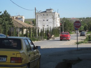 Cogealac Pferdekarren Stopschild